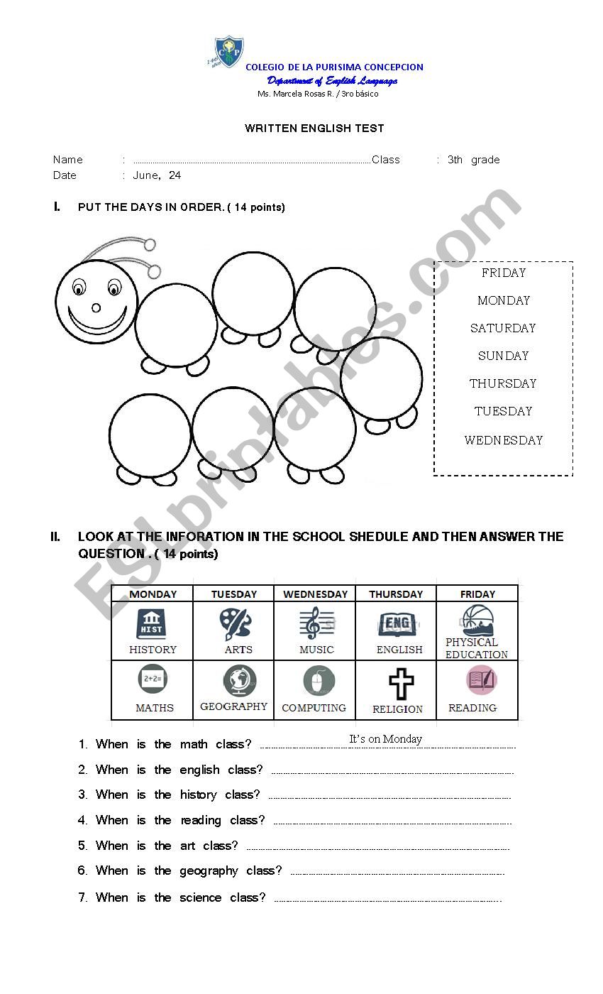 Test worksheet