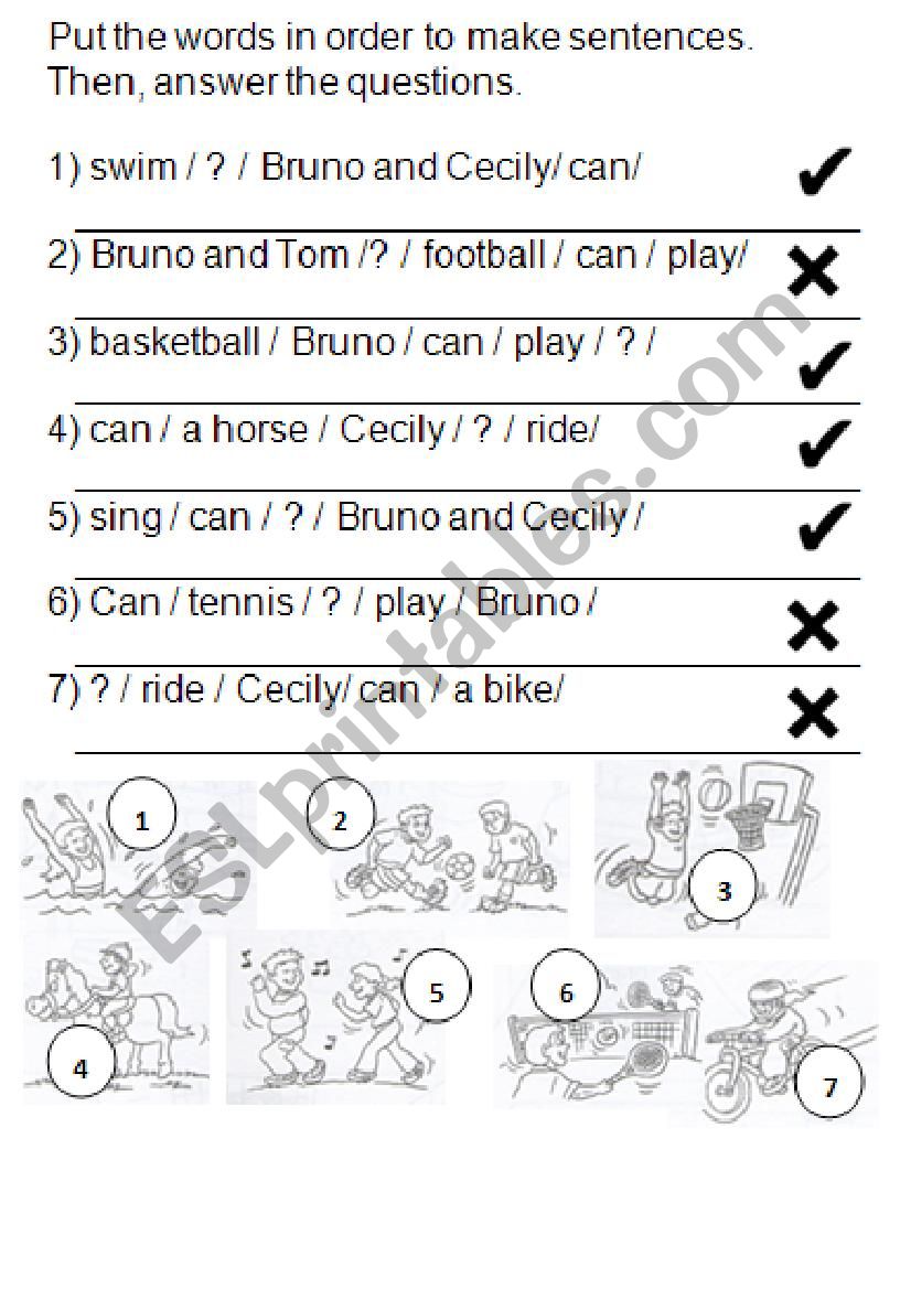 Can and cant worksheet