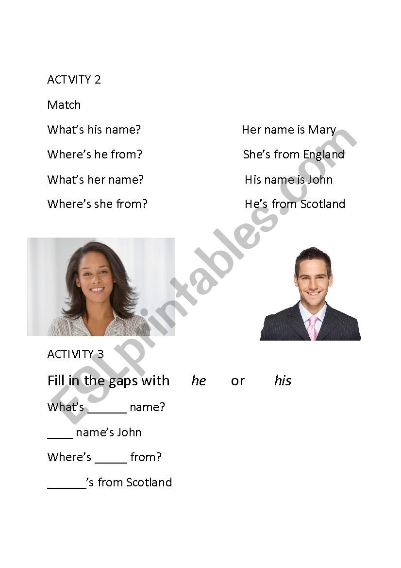 His and Hers_Possessives worksheet