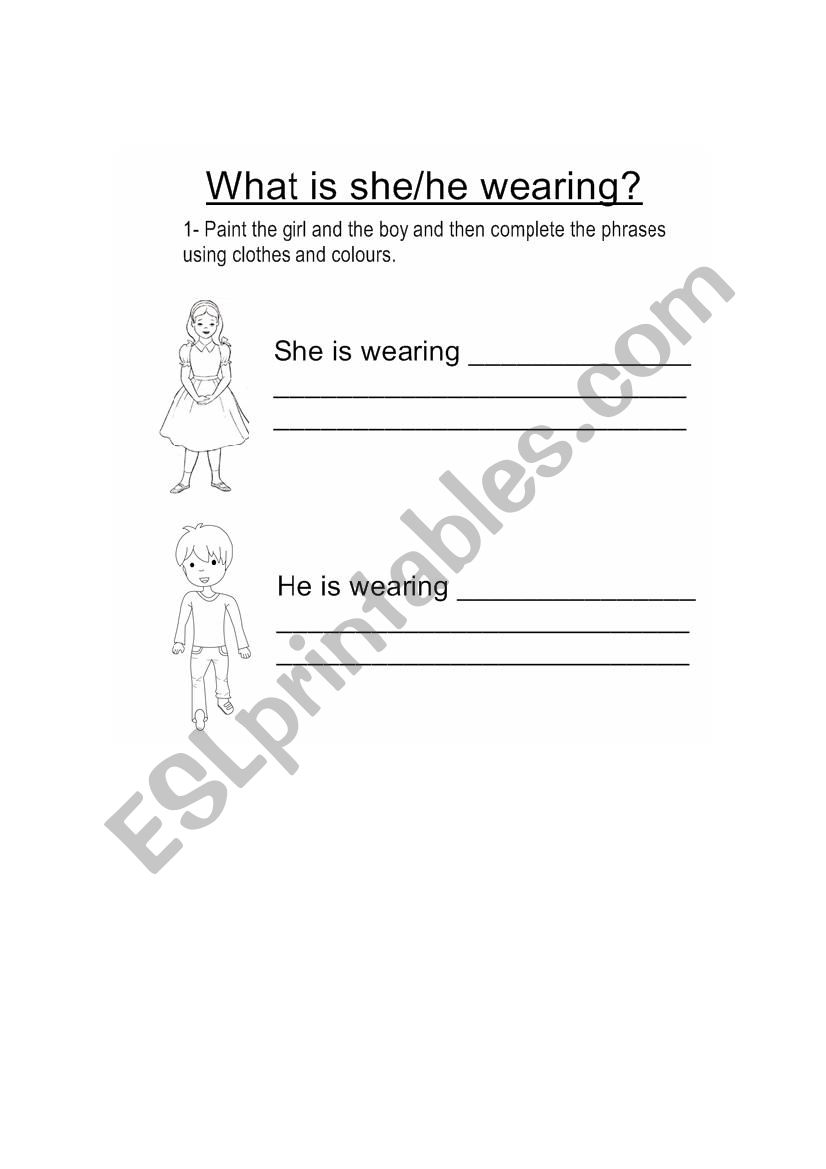 What is she/he wearing? worksheet