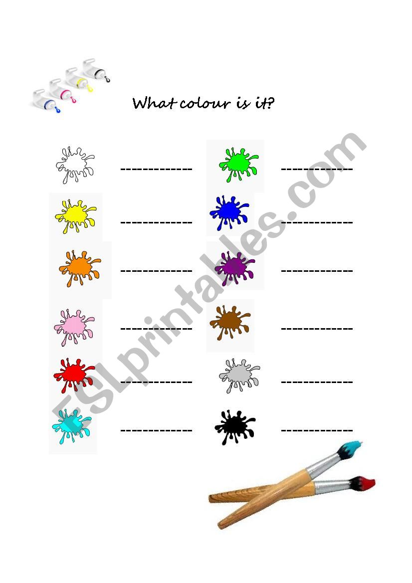 What colour is it worksheet