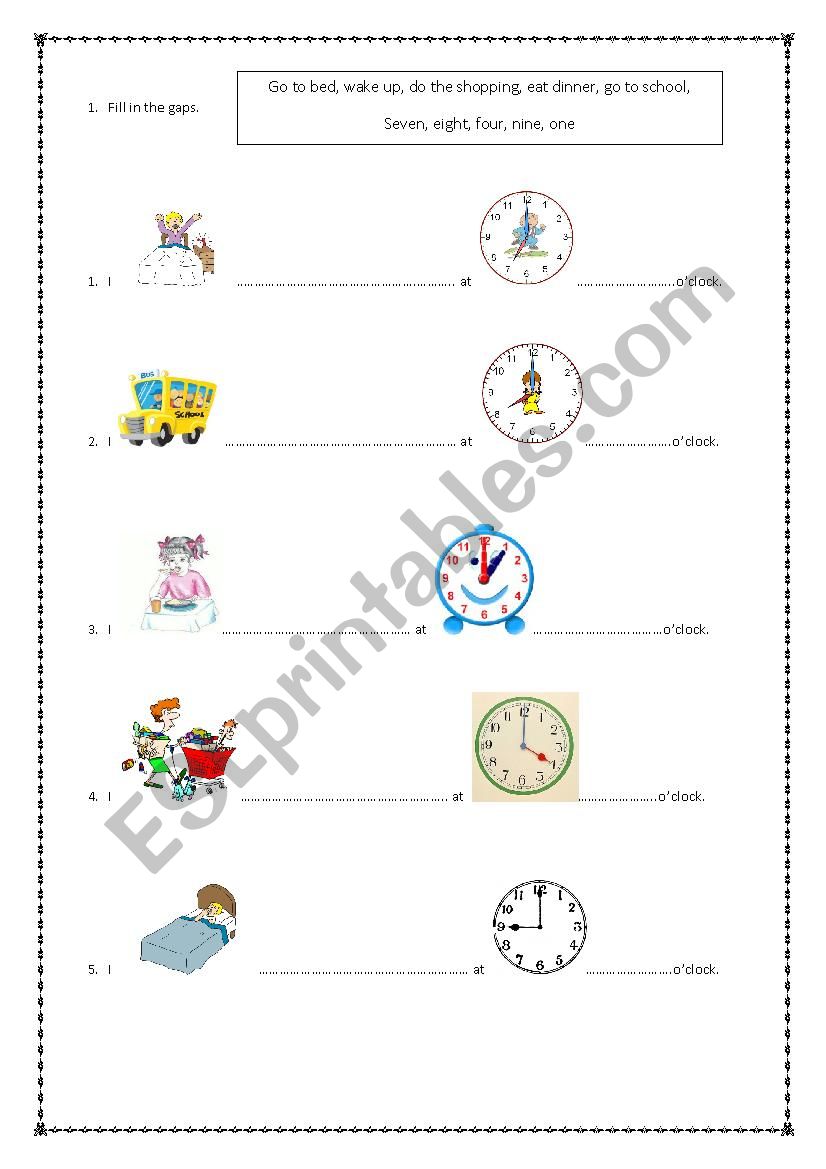 Daily Routine worksheet