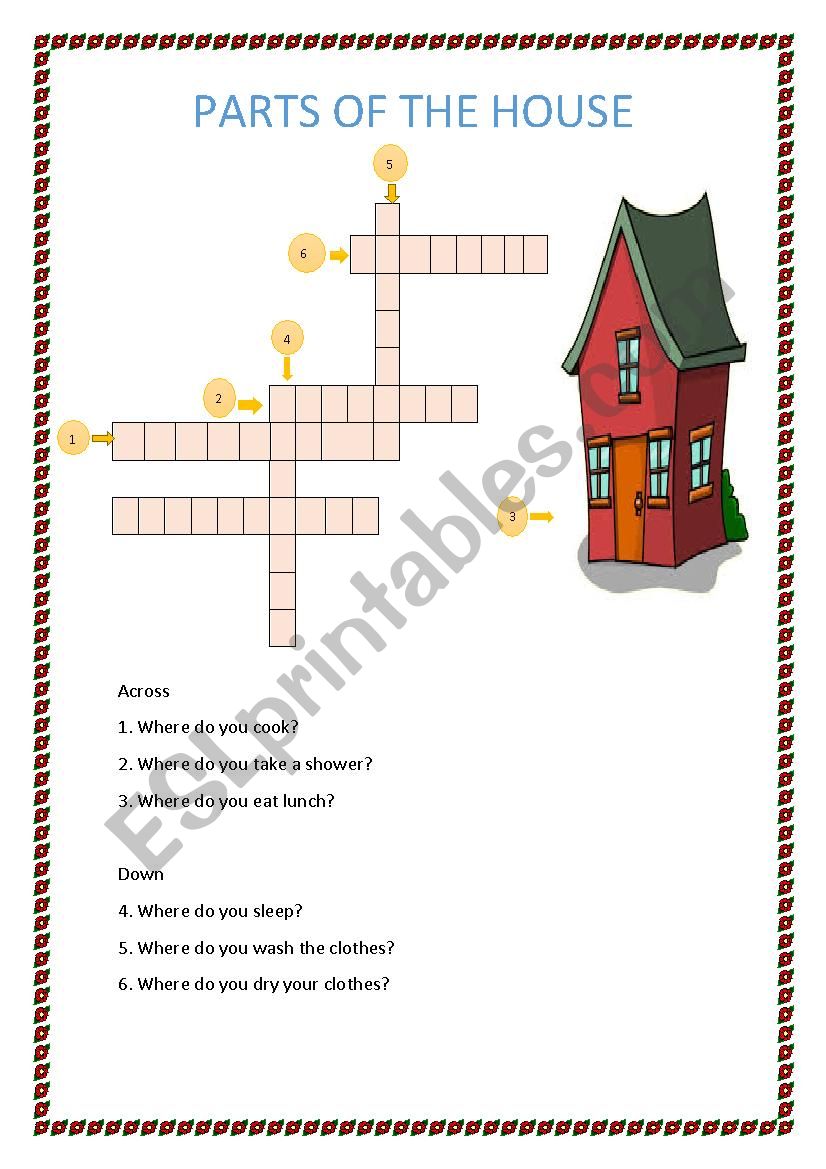 parts of the house worksheet