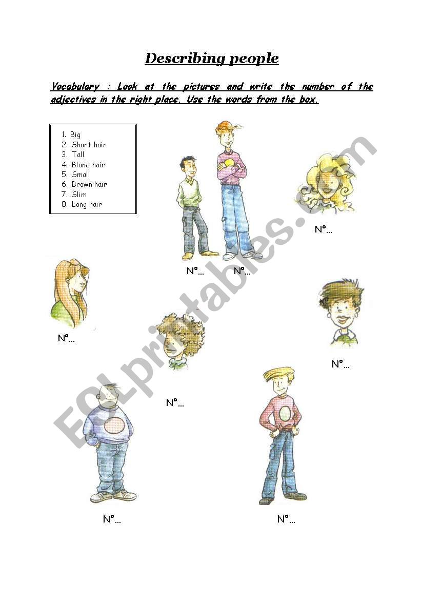 Describing people worksheet