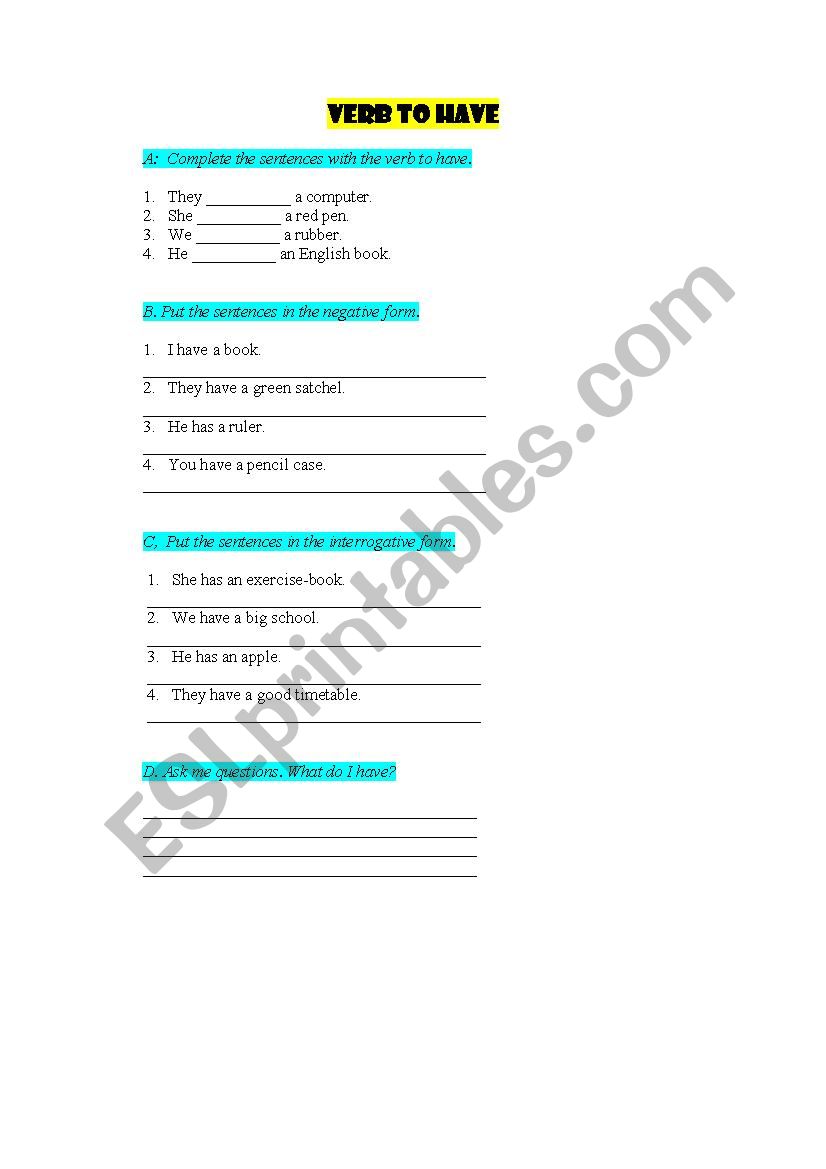 To have auxilary worksheet worksheet