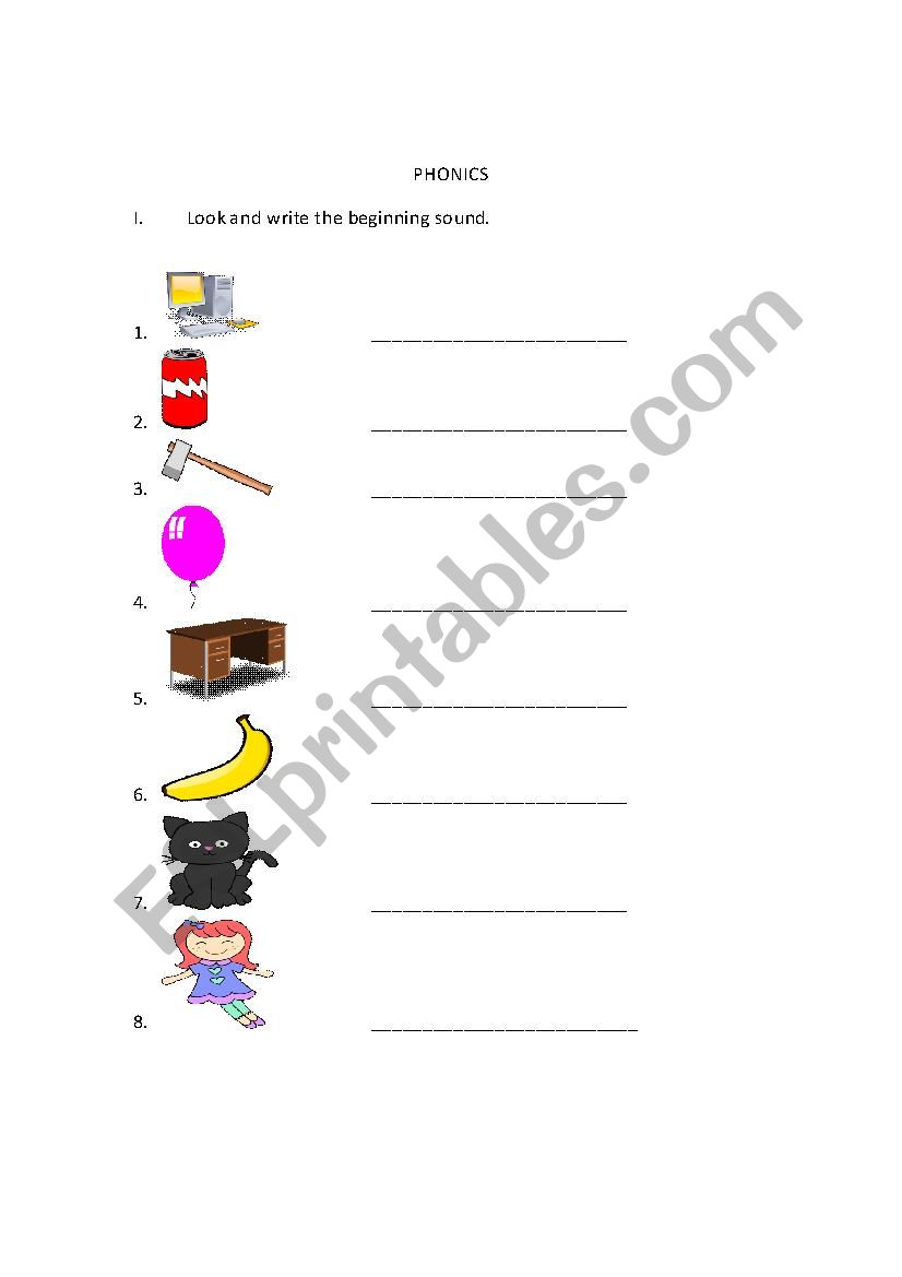 Phonics Letters A,B,C,D worksheet