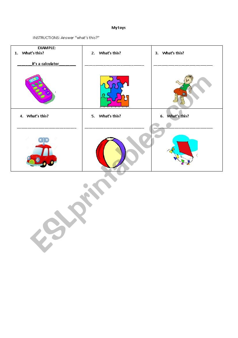whats this? - My toys worksheet