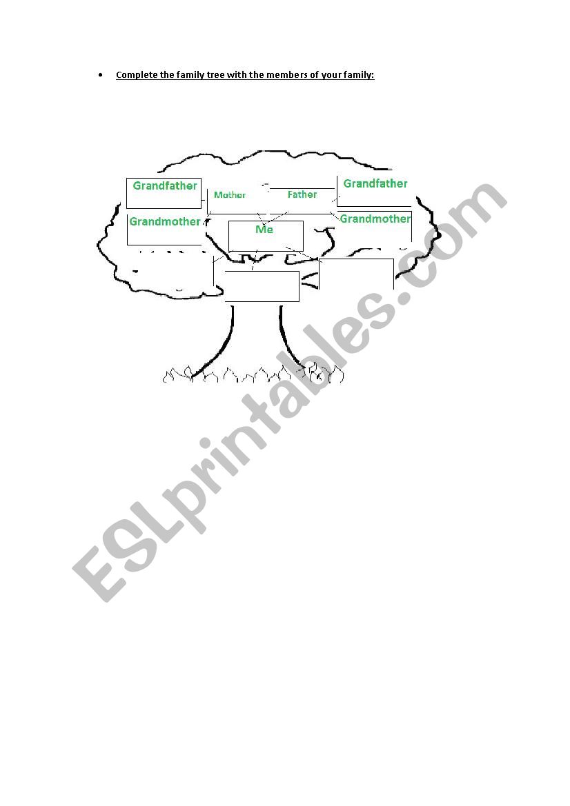 Family tree worksheet