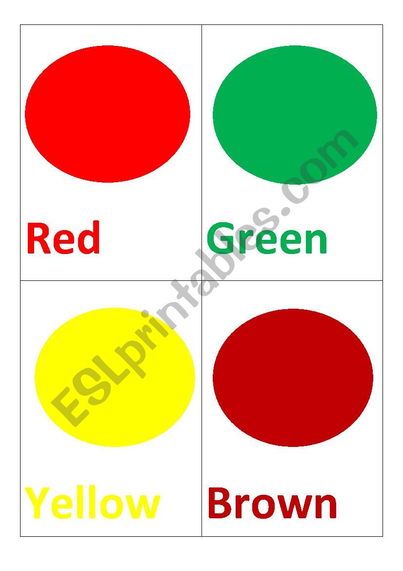 colours flashcards worksheet