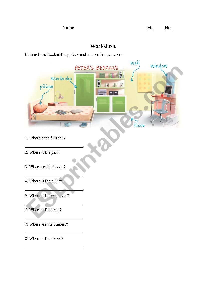 preposition worksheet