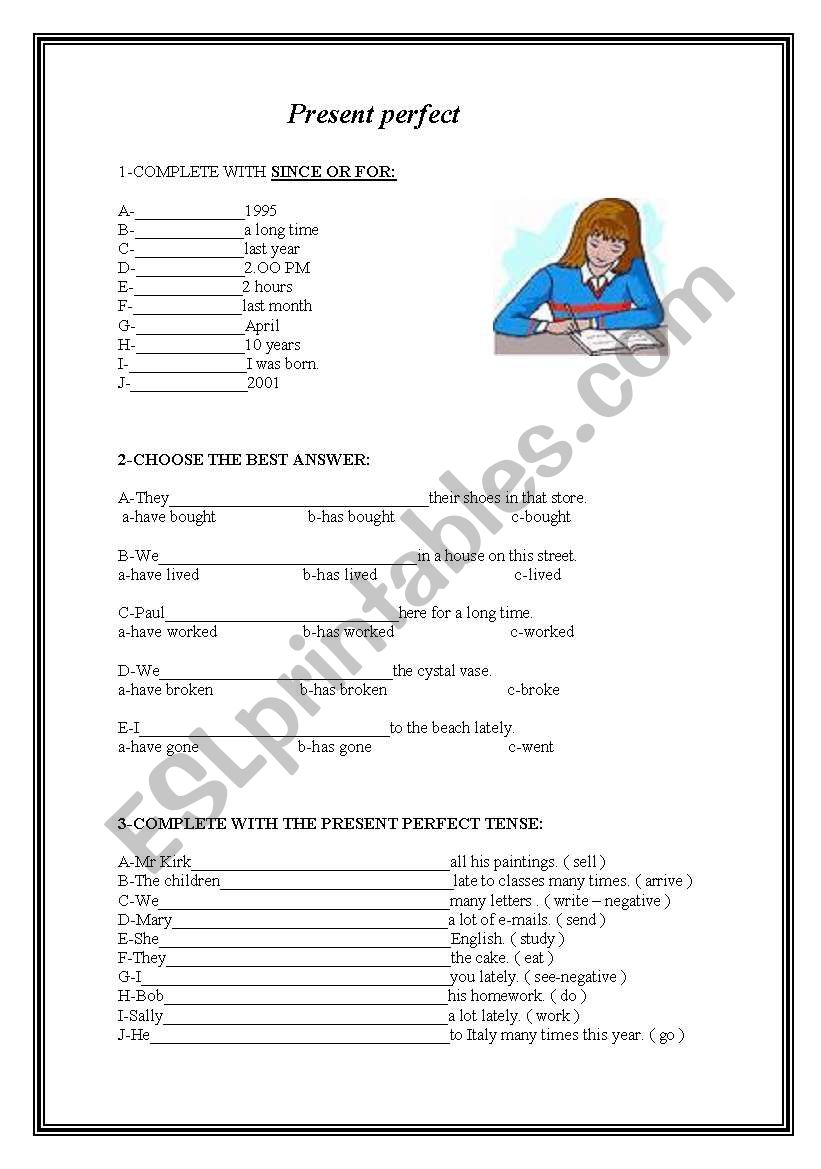 present perfect - ESL worksheet by mary-butterfly