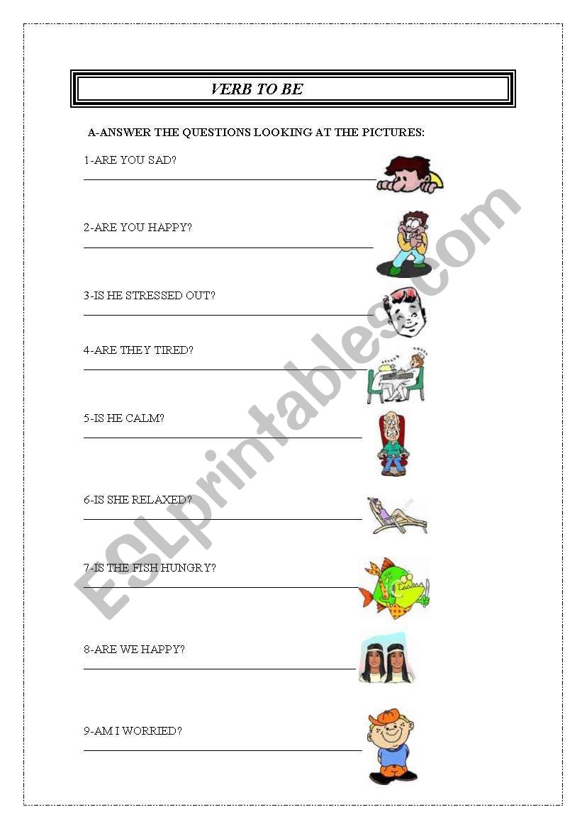 VERB TO BE worksheet