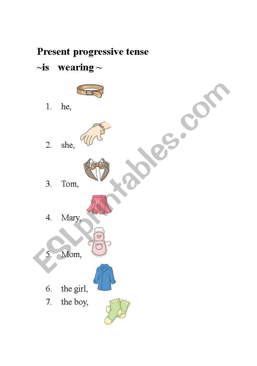 English Worksheets Present Progressive Tense