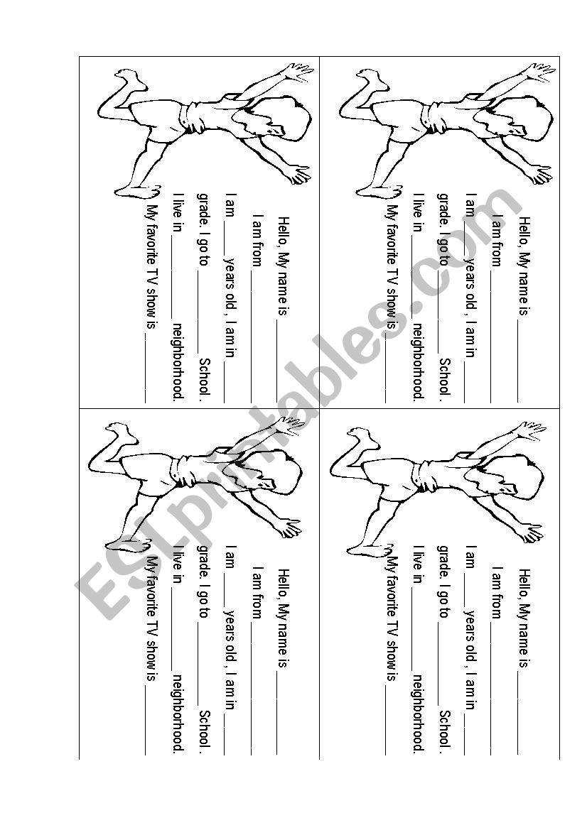 persona Information worksheet