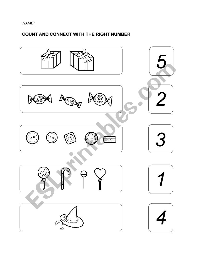Numbers. Count and Connect. worksheet