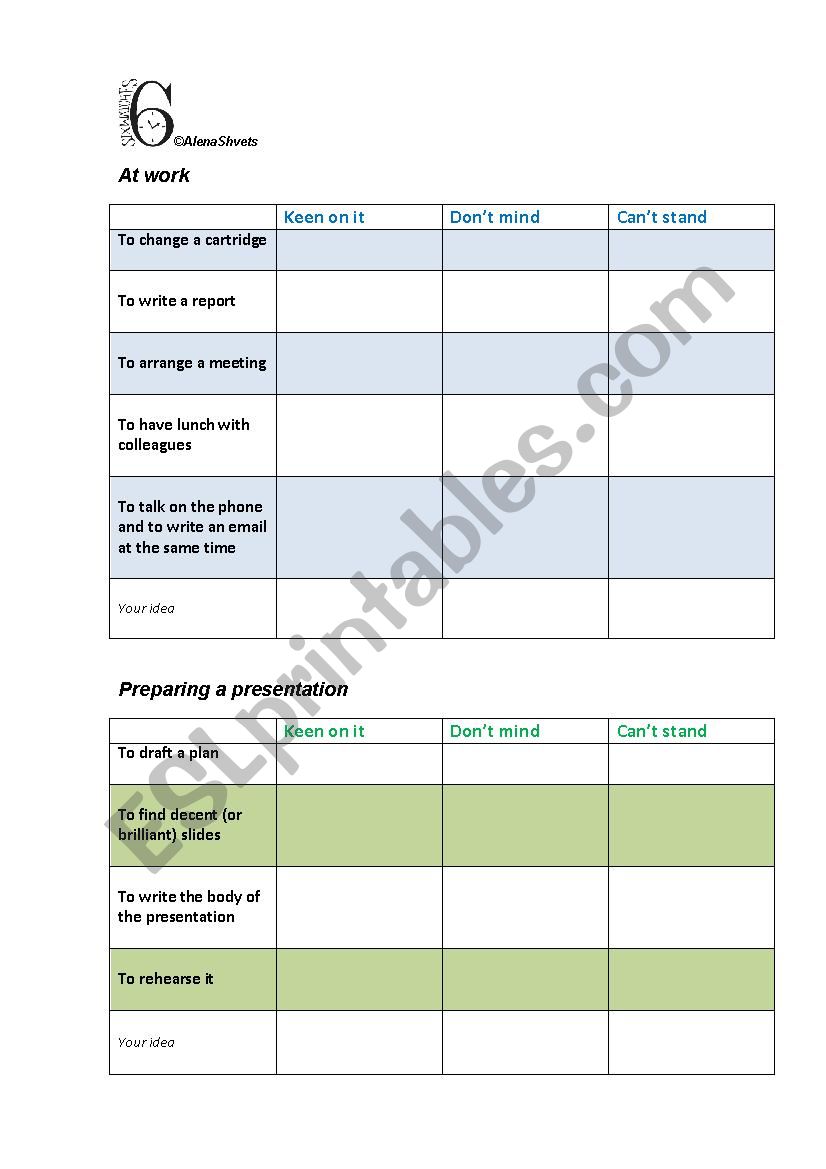 Expressing likes and dislikes worksheet