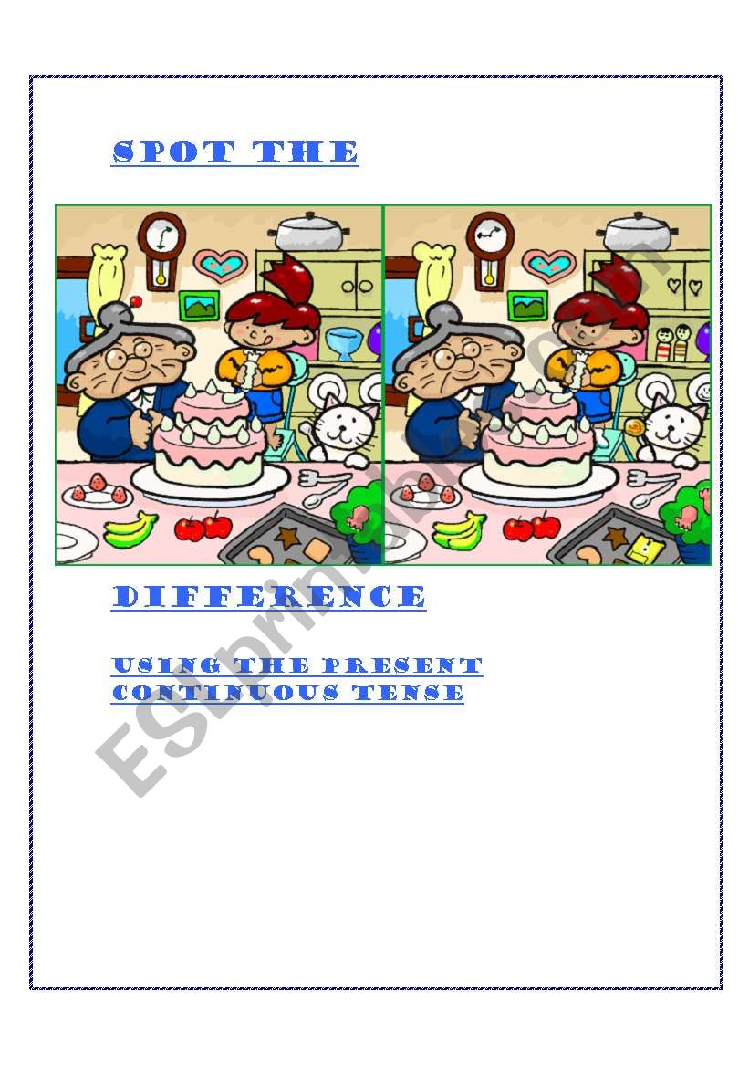 Spot the difference - ESL worksheet by savina noronha