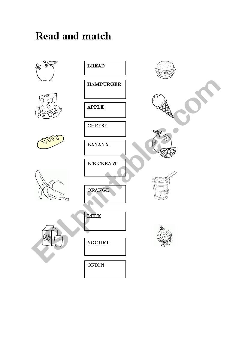 worksheets: Food worksheet