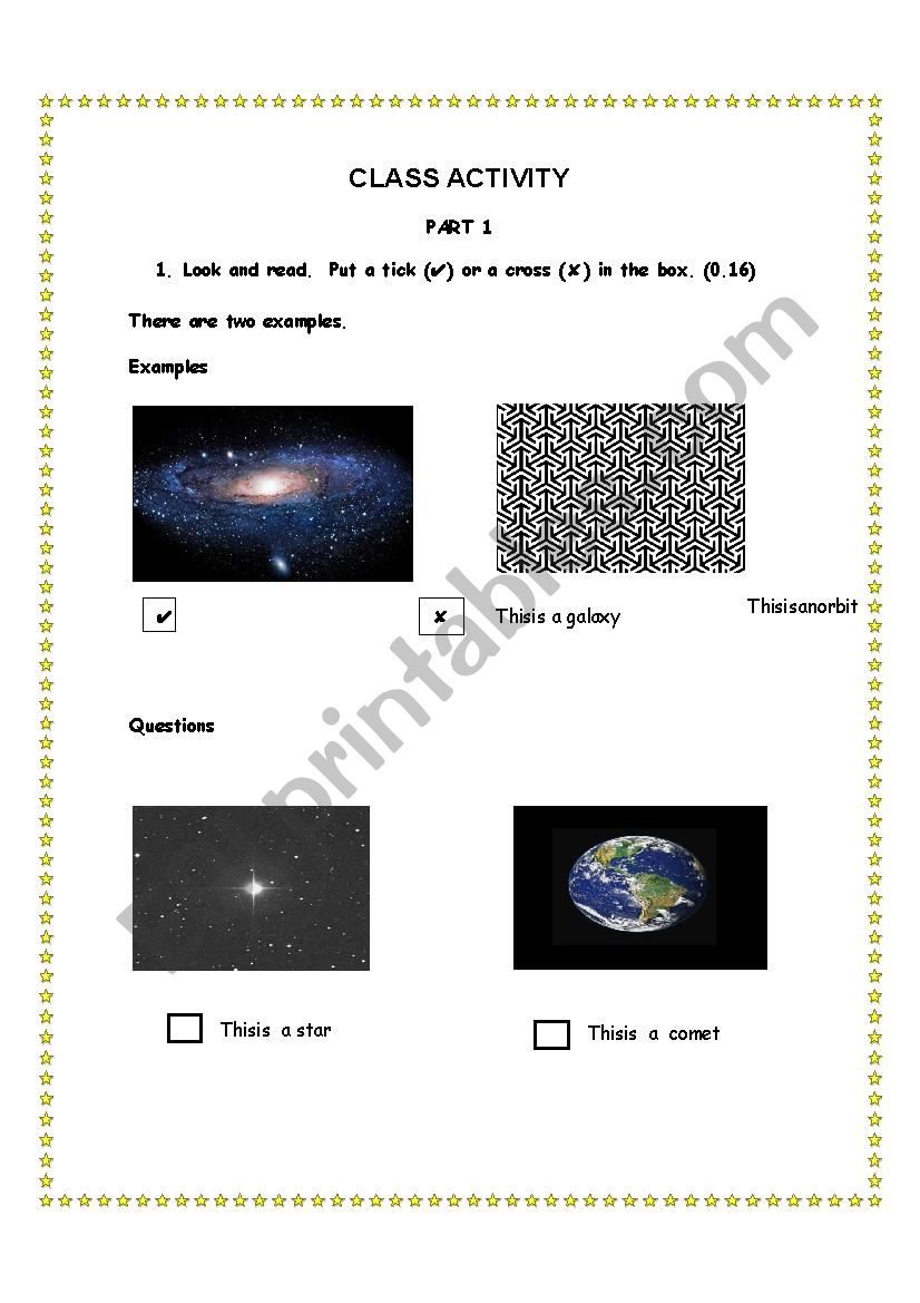 ACTIVITY worksheet