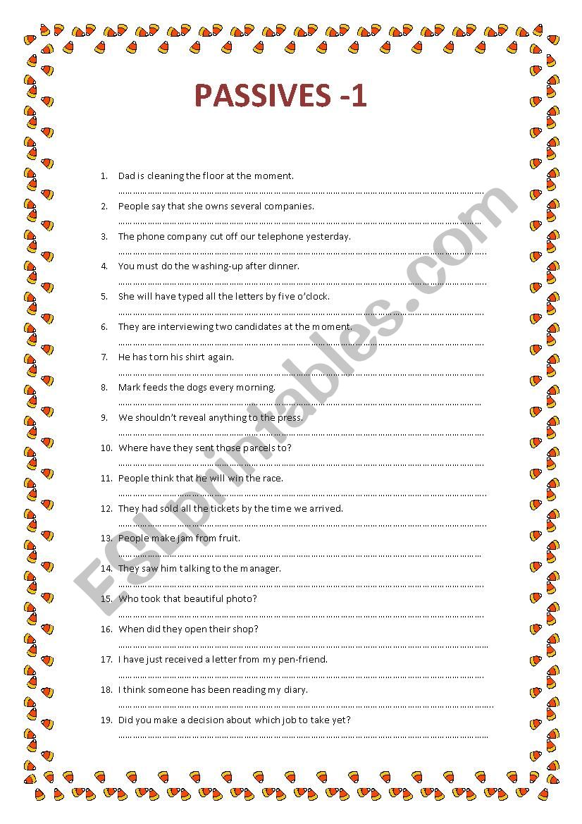 PASSIVE VOICE worksheet