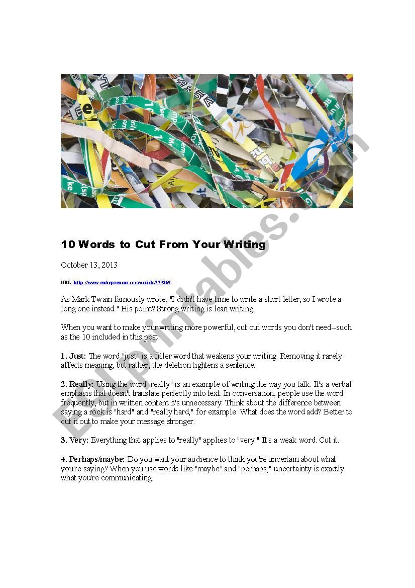 10-words-to-cut-from-your-writing-esl-worksheet-by-burlingame16