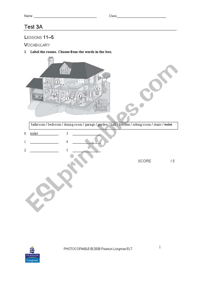 My house worksheet