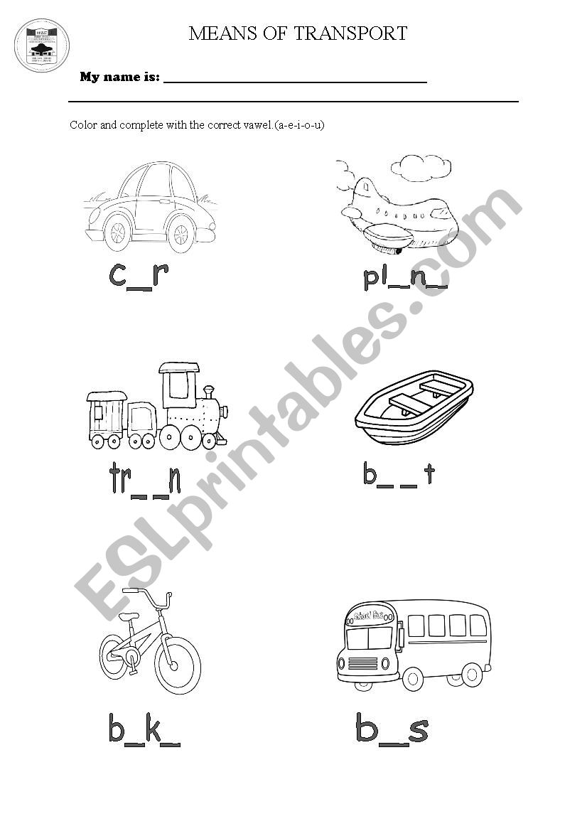 MEANS OF TRANSPORTS worksheet