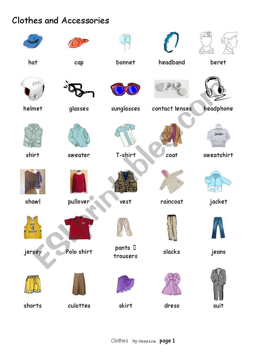 clothes - ESL worksheet by nobodyhere