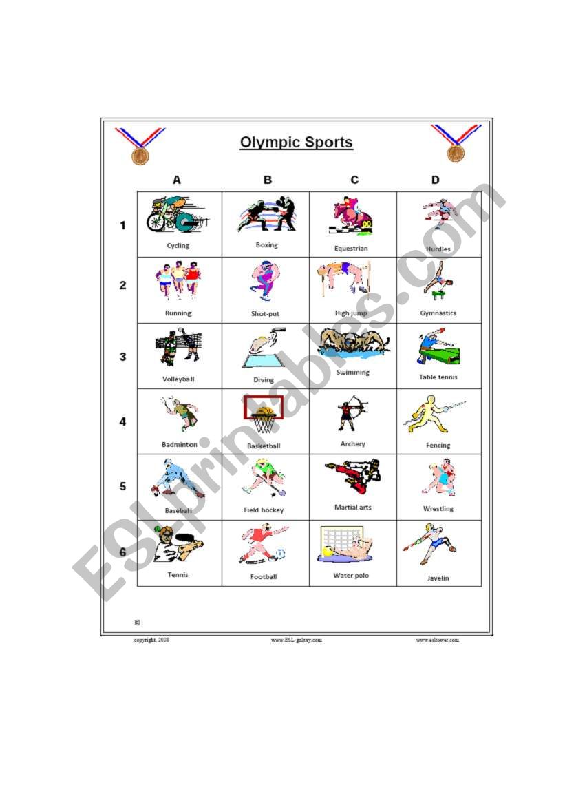 Olympic Vocabulary worksheet