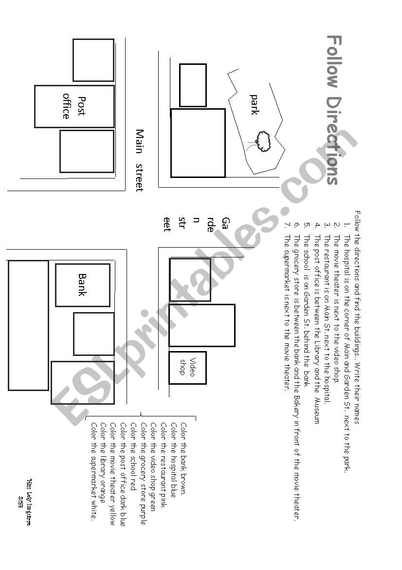 Follow Directions ESL Worksheet By Danychuy