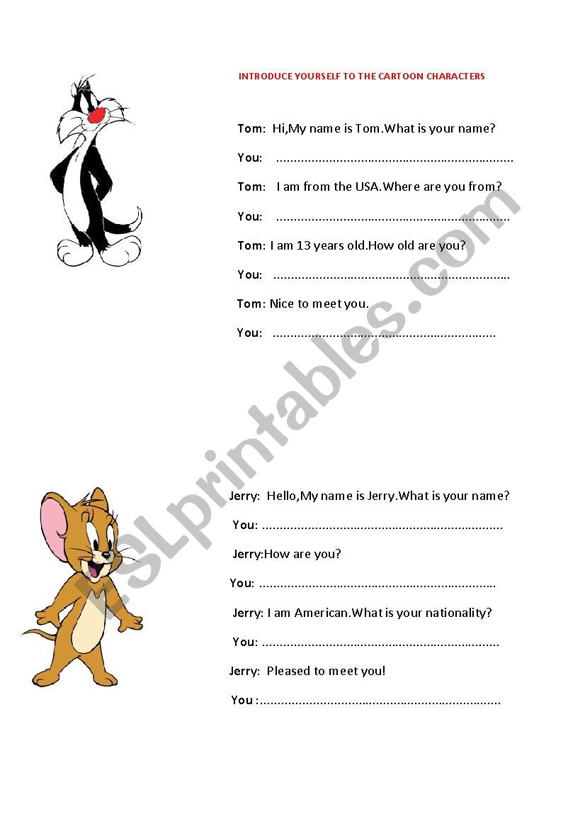 INTRODUCE YOURSELF ! worksheet