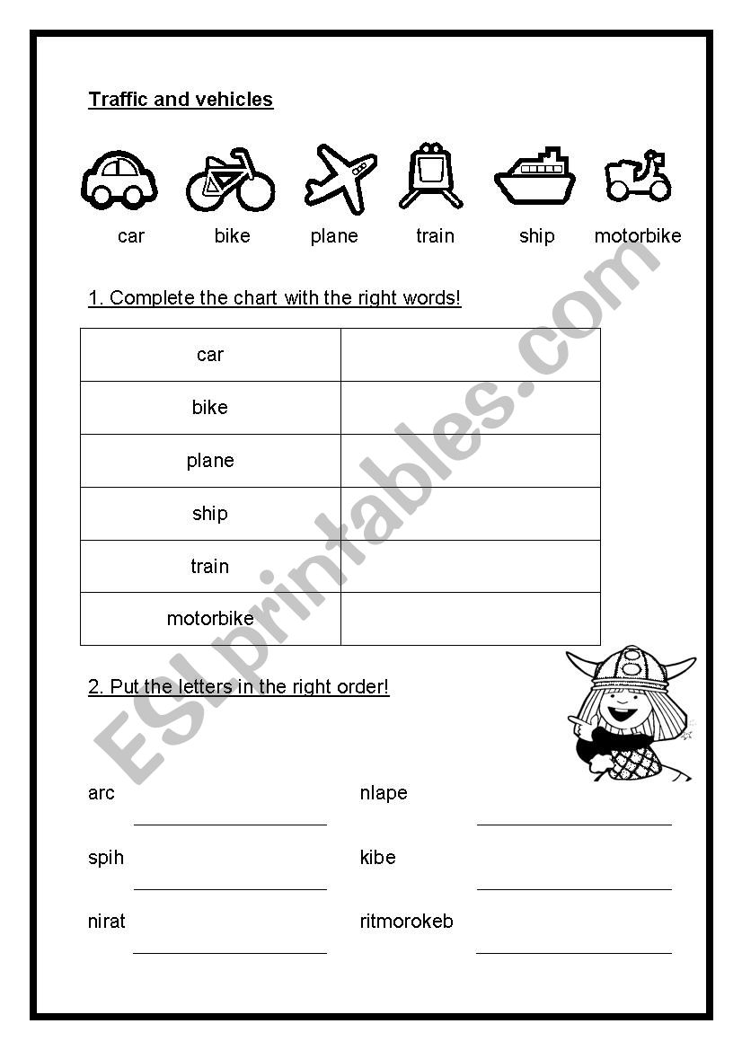 transportation  worksheet