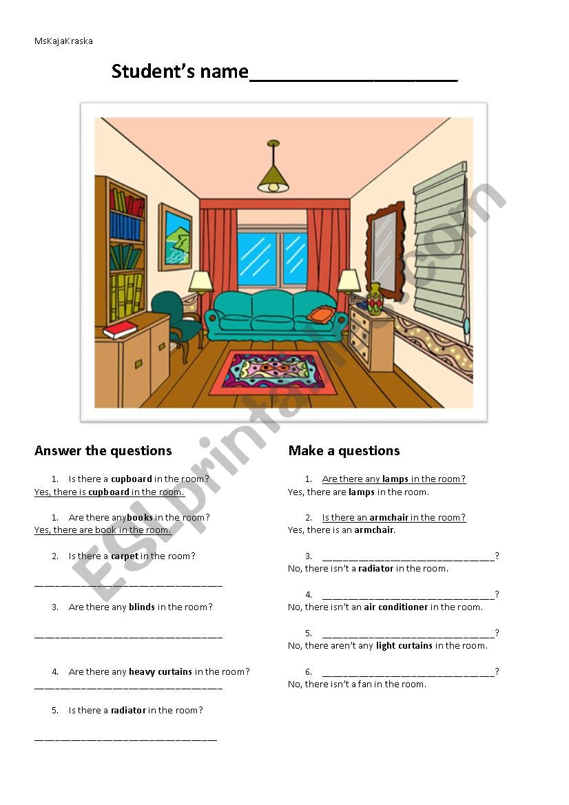 Room worksheet