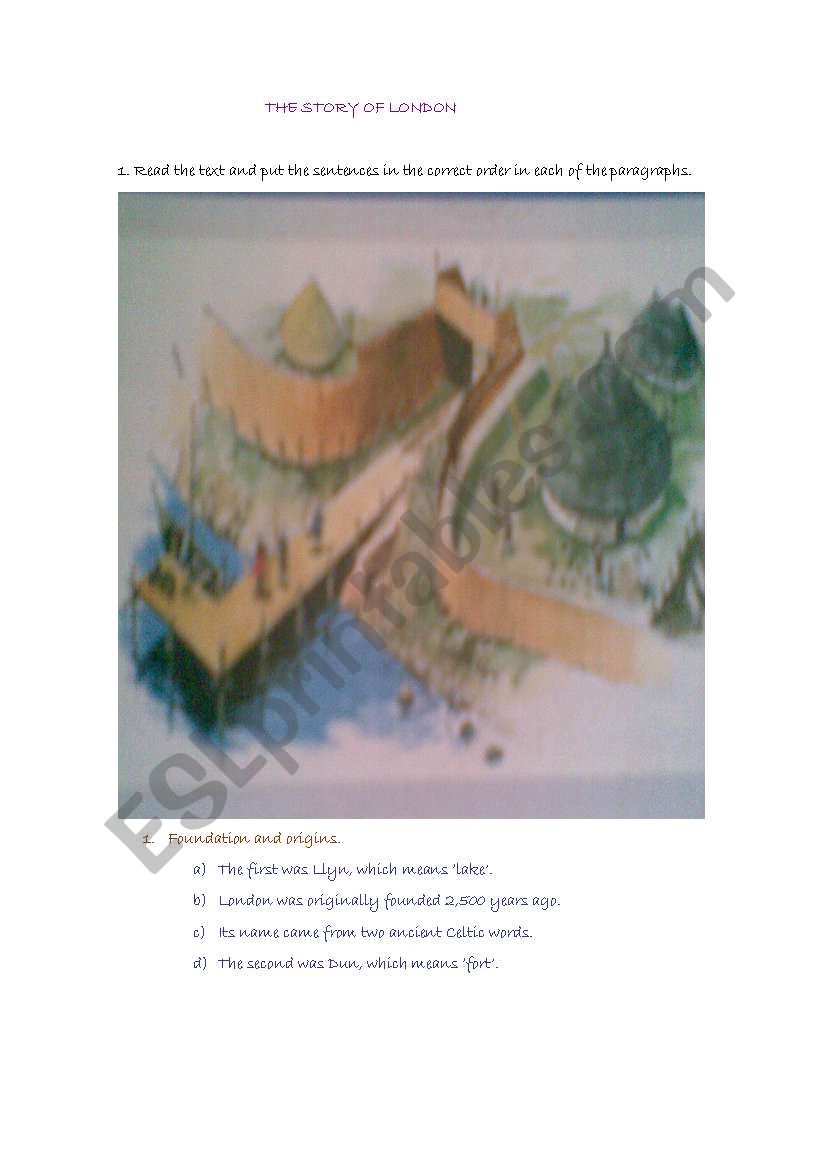 THE STORY OF LONDON (1-4) worksheet