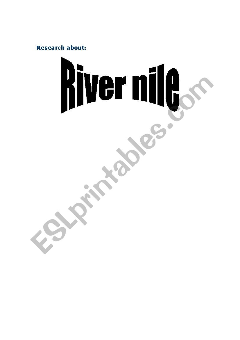 a report about River Nile worksheet