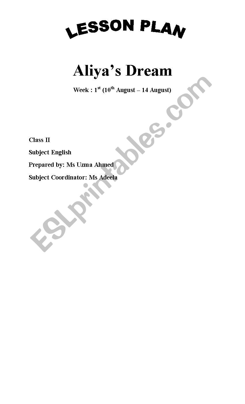 Lesson plan worksheet