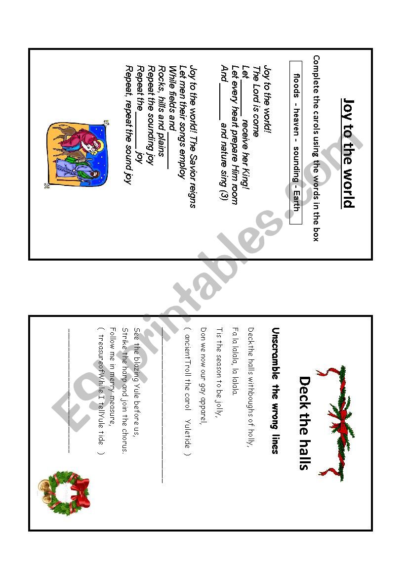 xmas carol001 worksheet