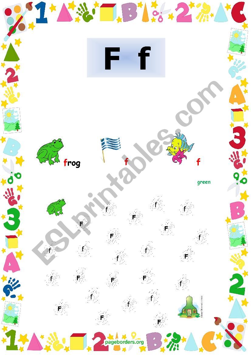 ALPHABET LETTER F worksheet