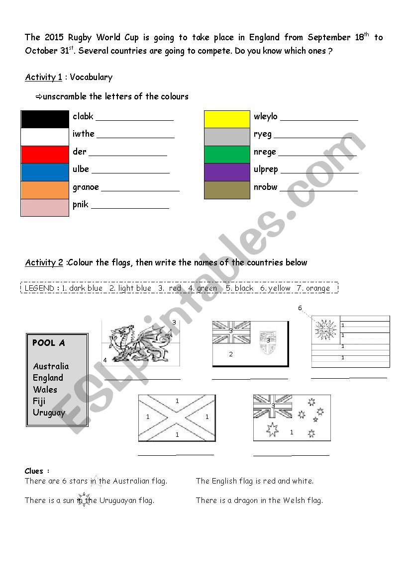 RWC 2015 - flags worksheet