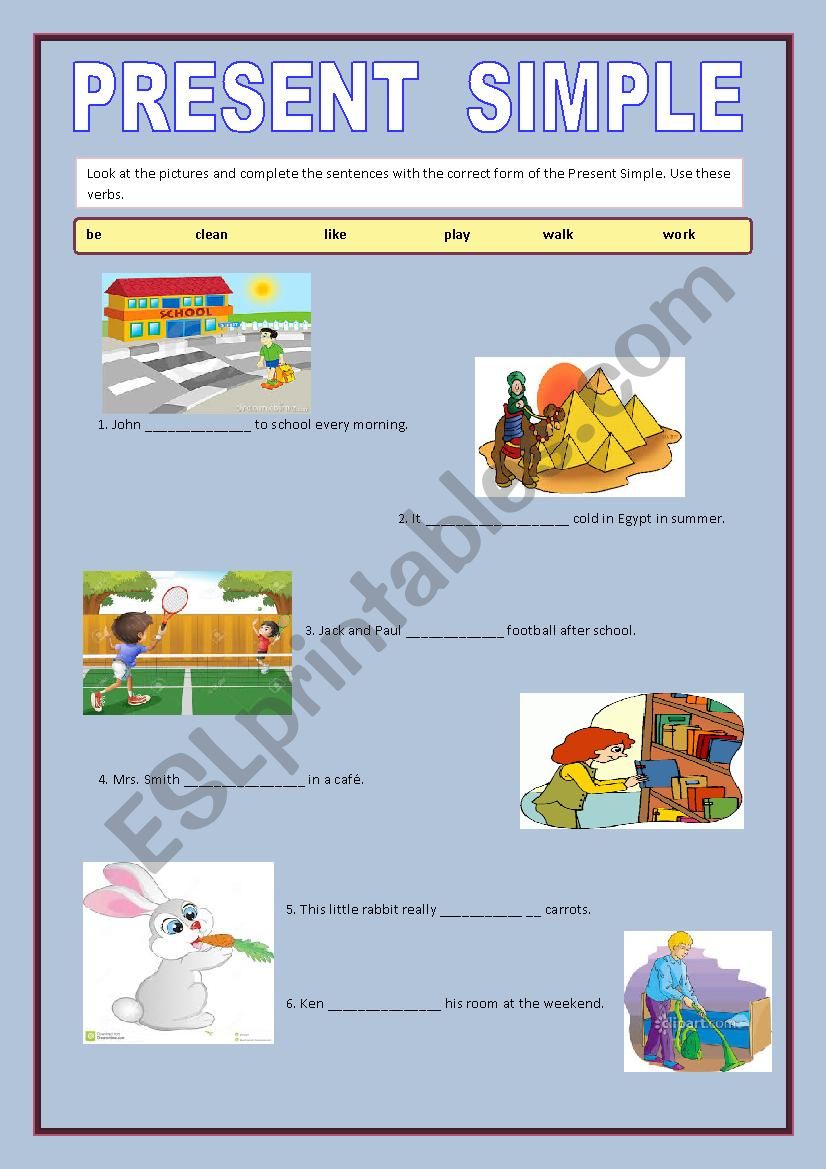 present simple worksheet