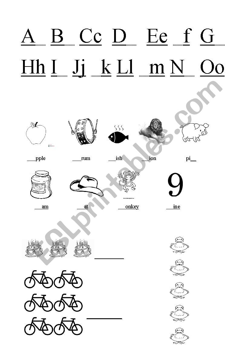 Alphabet workseets worksheet