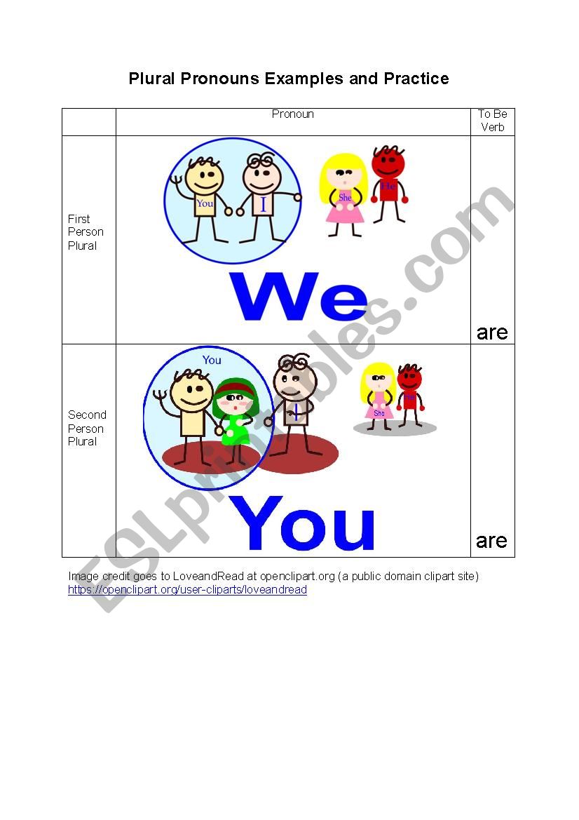 Plural Pronouns Examples Practice And Answer Key ESL Worksheet By 