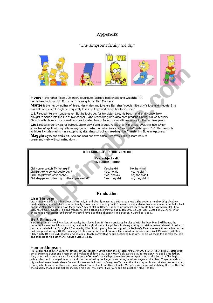 the simpsons worksheet