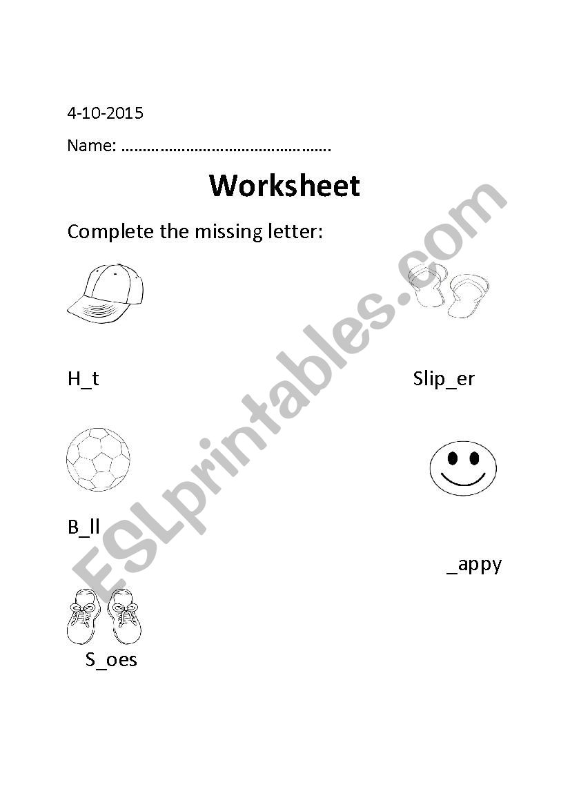 Vocabulary worksheet