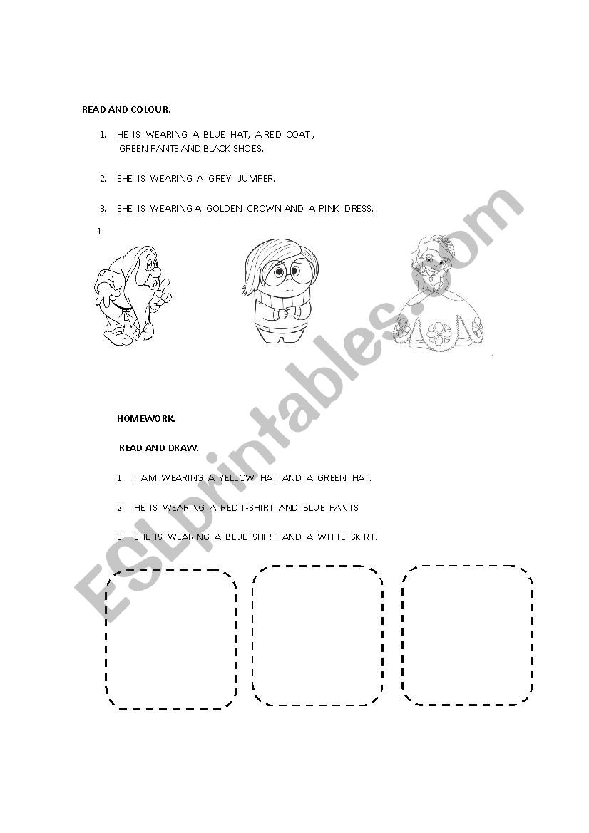 Clothes worksheet