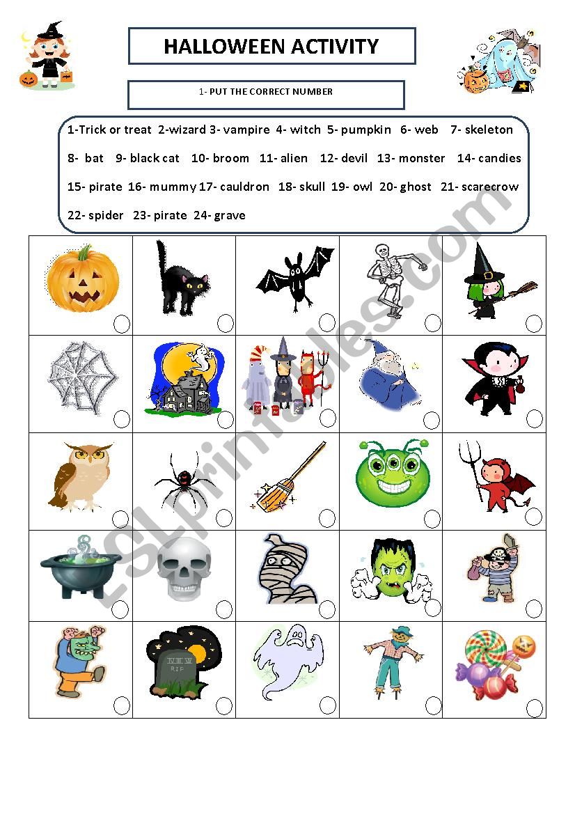 HALLOWEEN ACTIVITIES ESL Worksheet By Saletesal