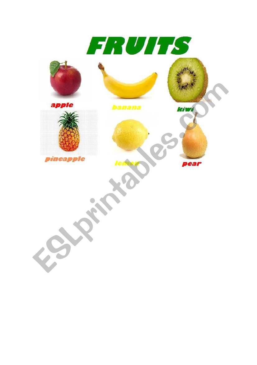 The fruits worksheet