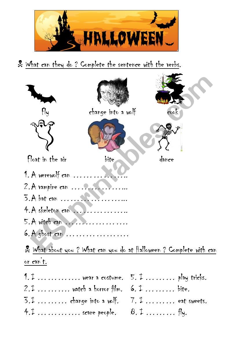 What can U do at Halloween? - ESL worksheet by virginie ancian