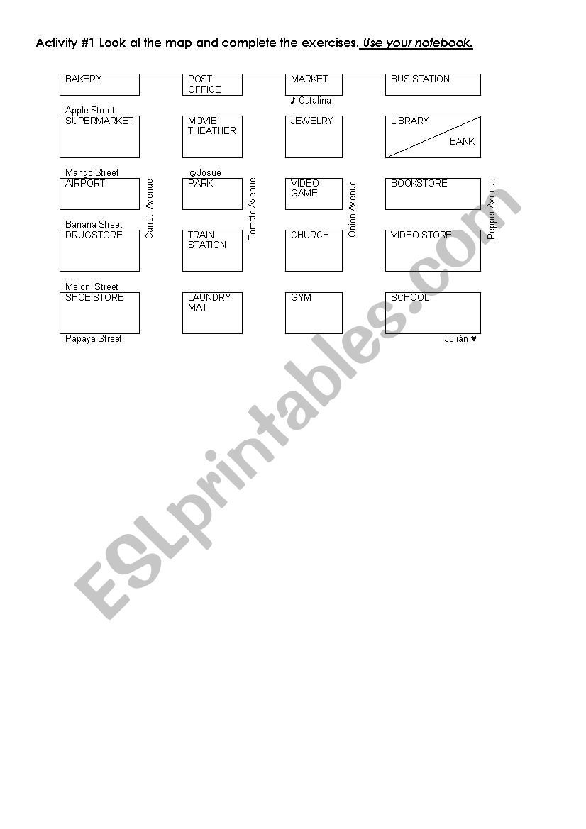 directions worksheet