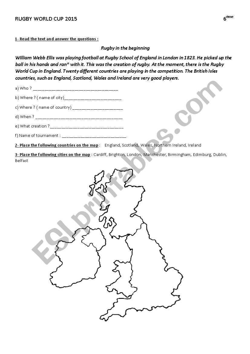 rugby world cup 2015 worksheet